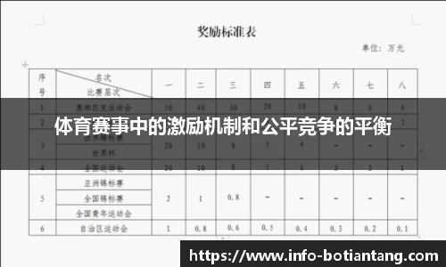 体育赛事中的激励机制和公平竞争的平衡